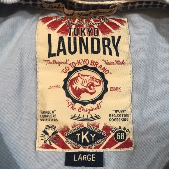 Tokyo Laundry Short Sleeve Gray/Light Blue T-Shirt size L - Picture 7 of 11